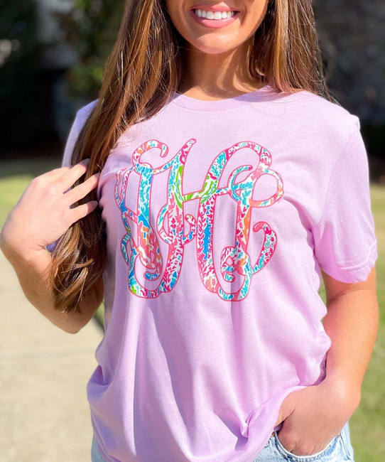 Lilly Monogram Bella Canvas Tee - Choose Your Own Lilly Print