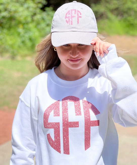 Born to Be Sassy Monogram Sweatshirt and Cap Bundle