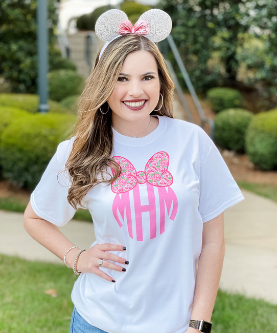 Monogrammed Bow Graphic Tee Shirt