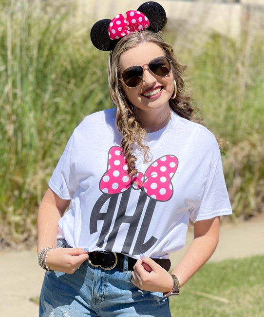 Monogrammed Bow Graphic Tee Shirt