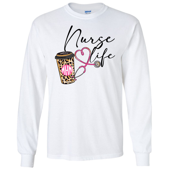 Monogrammed Nurse Life Graphic Tee