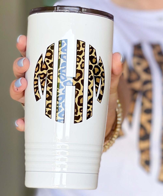 Leopard Monogram Stainless Steel Tumbler