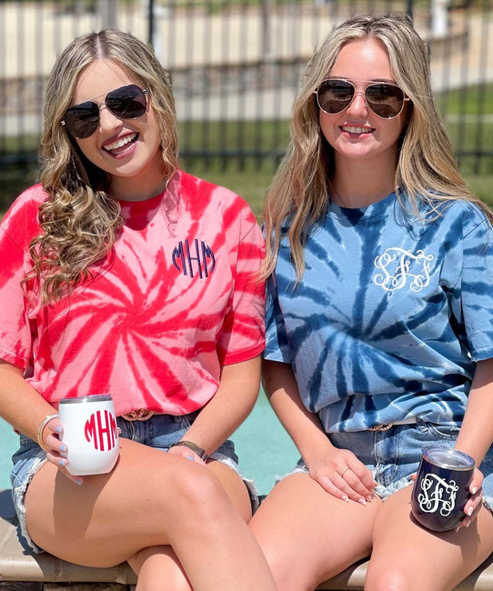 Monogrammed Patriotic Tie-Dye Tee