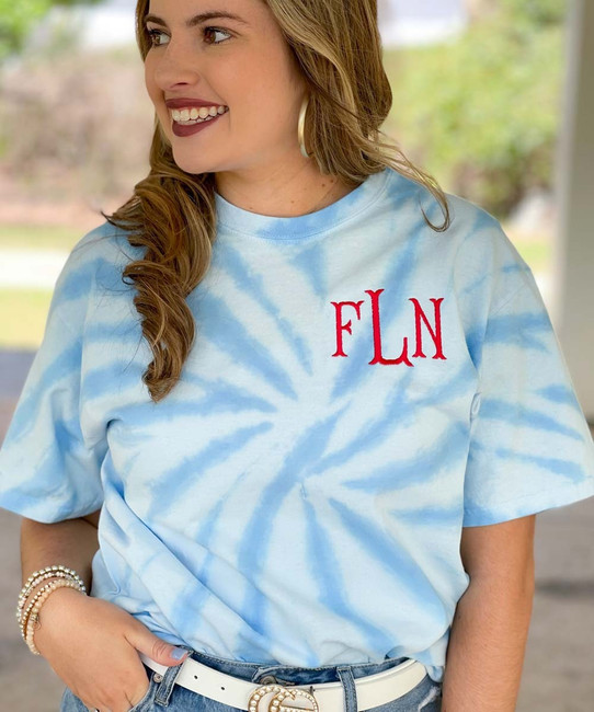 Monogrammed Patriotic Tie-Dye Tee