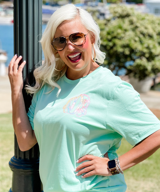 Pastel Tie Dye Monogram Bella Canvas Tee