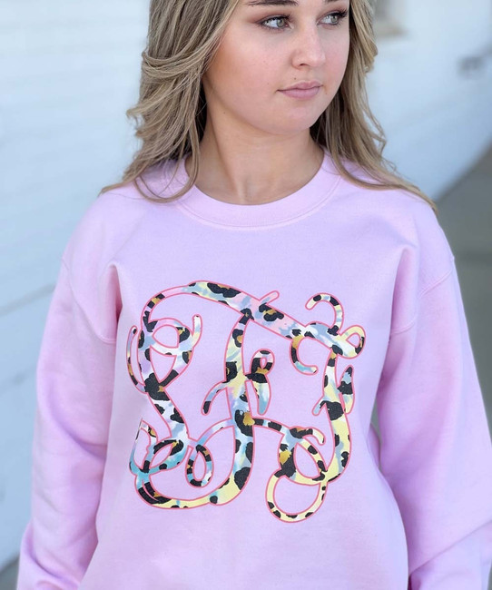 Monogrammed Tie Dye Leopard Sweatshirt