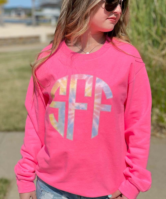 tie dye monogram sweatshirt