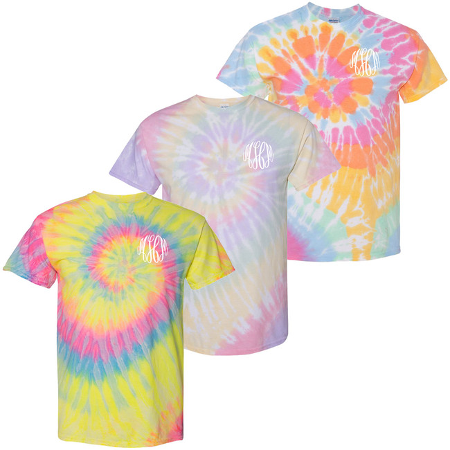 Monogrammed Spiral Tie Dye T-Shirt – Cotton Sisters