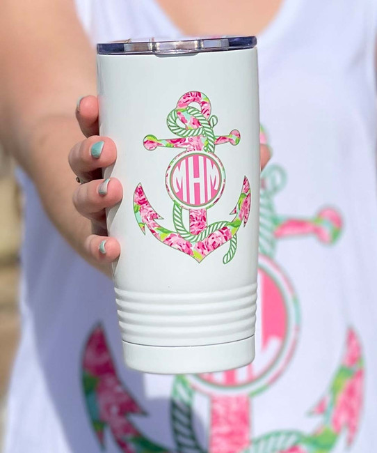 Monogrammed Lilly Anchor Stainless Steel Tumbler