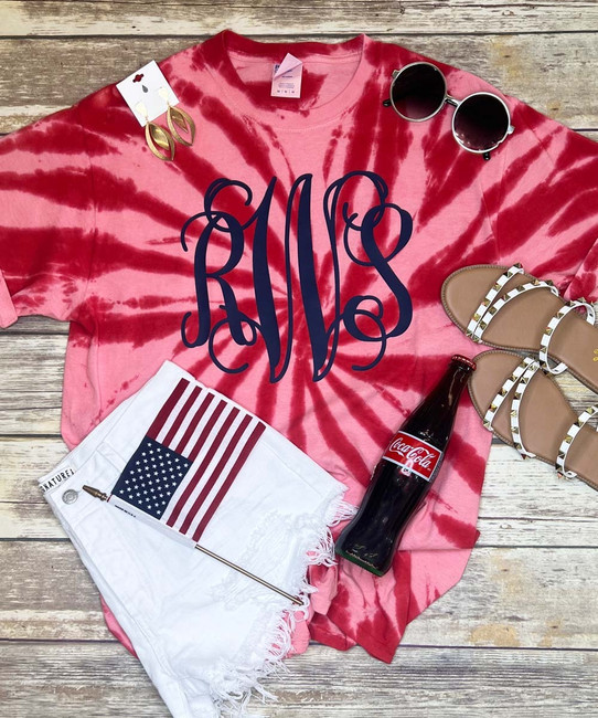 Born to Be Sassy Full Monogram Tie-Dye Tee