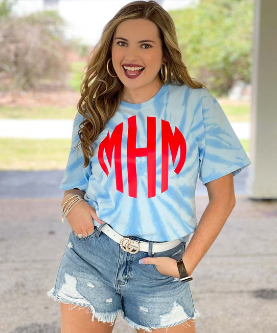 Full Monogrammed Patriotic Tie-Dye Tee