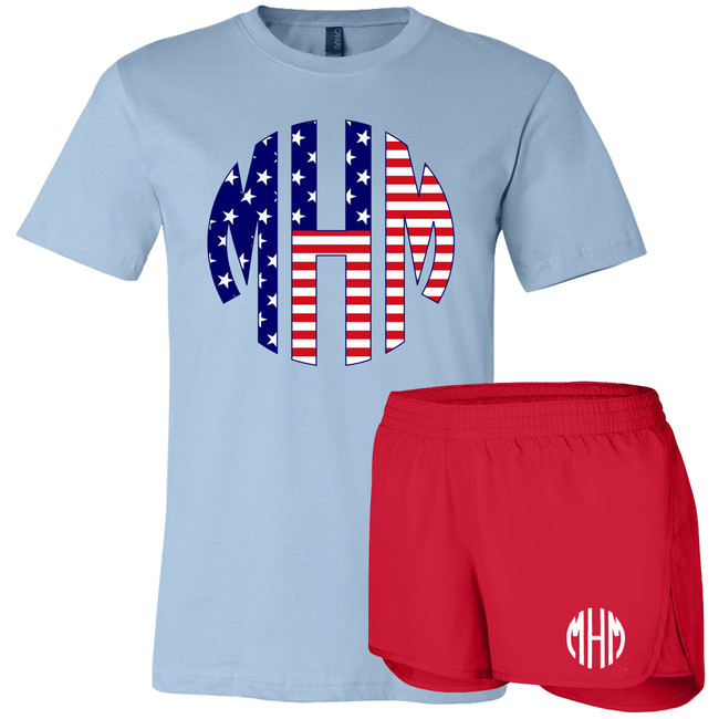 Monogrammed Patriotic Shirt And Shorts