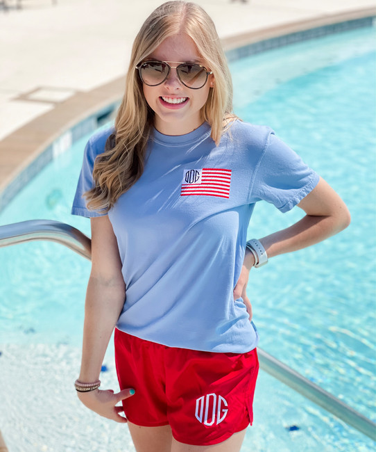 Monogrammed Flag Shirt And Shorts