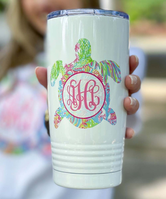 Monogrammed Lilly Sea Turtle Stainless Steel Tumbler