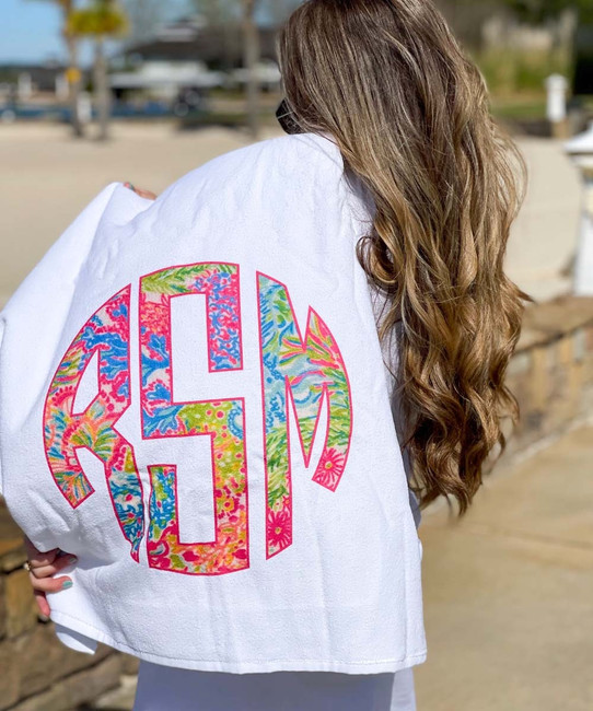 Monogrammed Lilly Graphic Beach Towel