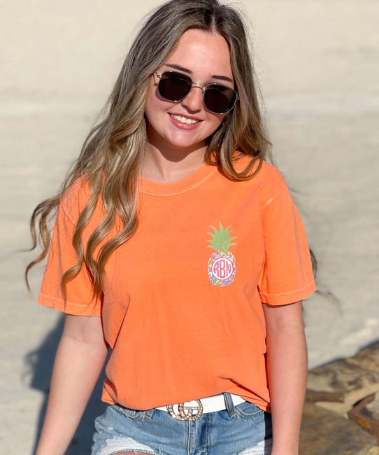 Monogrammed Lilly Pineapple Comfort Colors T-Shirt