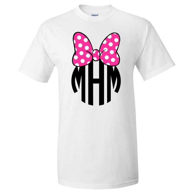 Girls Monogrammed Mouse Bow Graphic Shirt