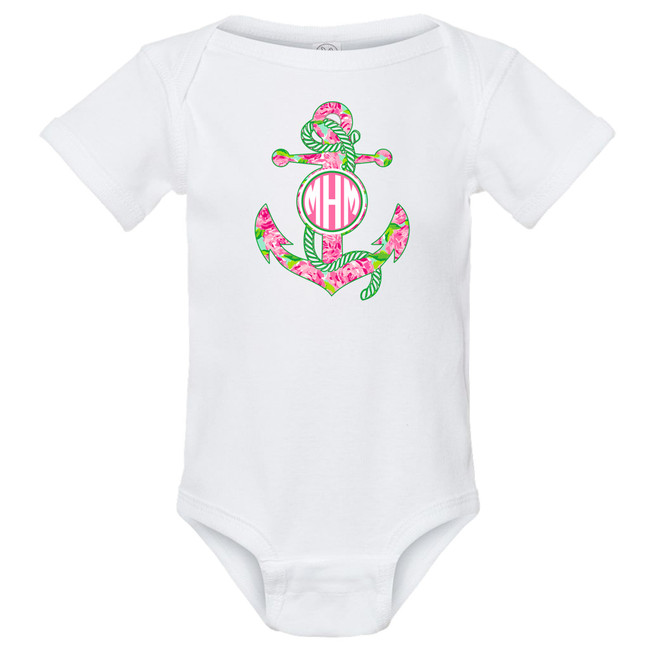 Monogrammed Infant Lilly Anchor Graphic Shirt