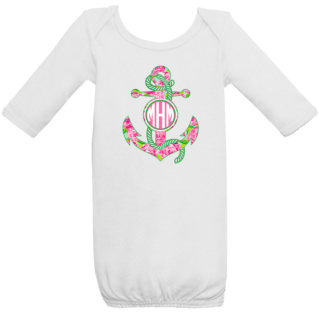 Monogrammed Infant Lilly Anchor Graphic Shirt