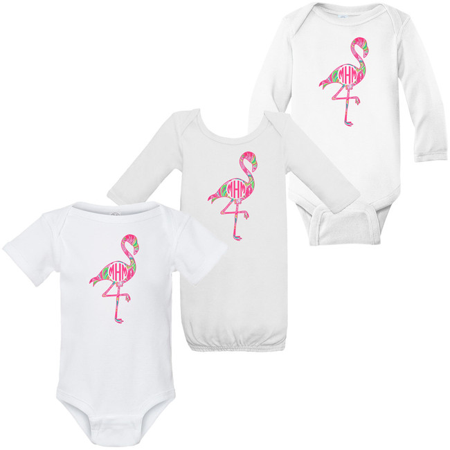 Monogrammed Infant Lilly Flamingo Graphic Shirt