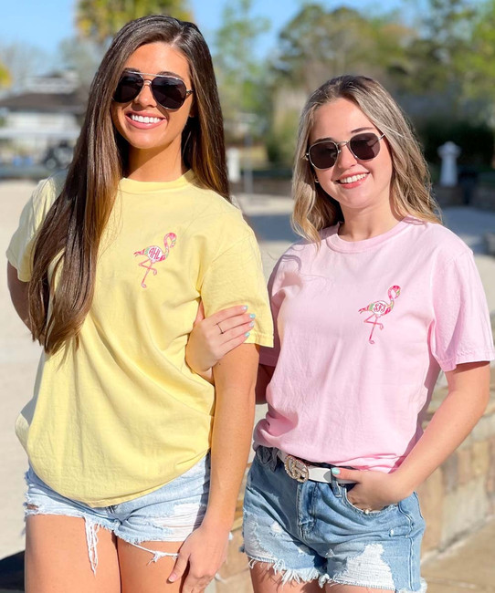 Monogrammed Lilly Flamingo Comfort Colors Shirt