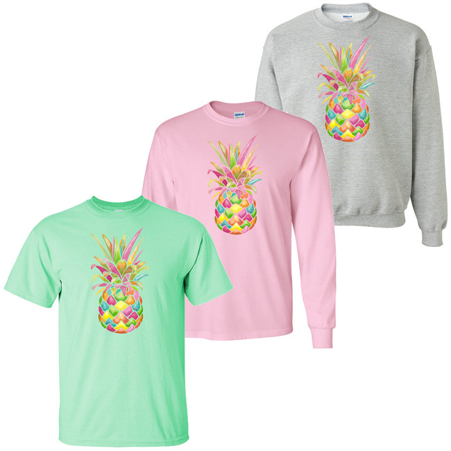 Born to Be Sassy Personalized Rainbow Pineapple Graphic Shirt