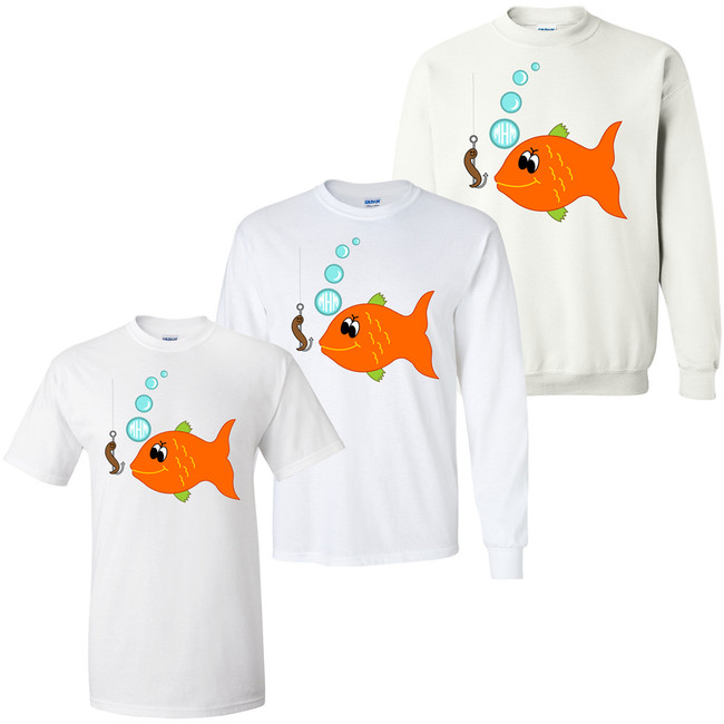 Boys Monogrammed Fish Graphic Shirt