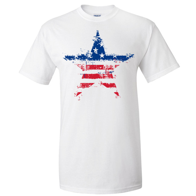 Monogrammed Distressed Patriotic Star Graphic Tee