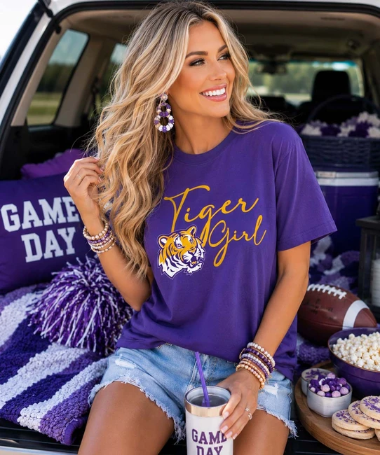 tiger girl shirt model image