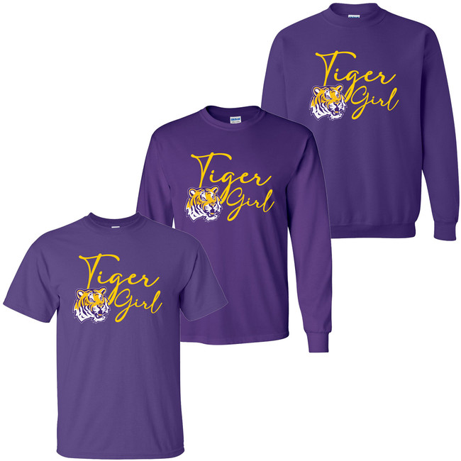 Tiger Girl Shirt - Purple And Gold
