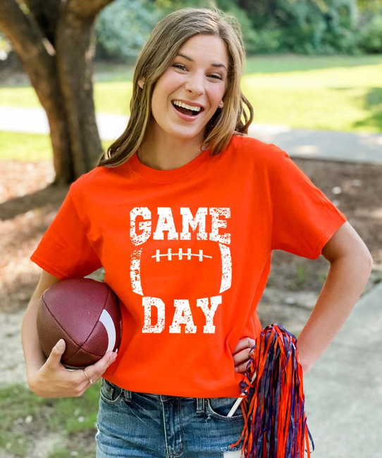 Distressed Game Day Graphic Tee Shirt