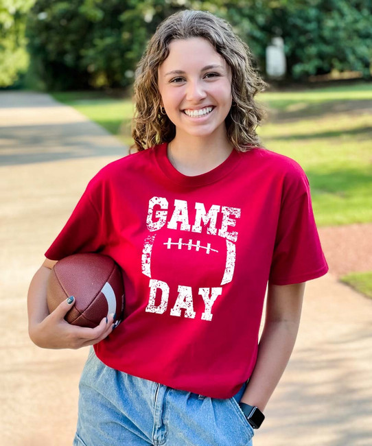 Distressed Game Day Graphic Tee Shirt