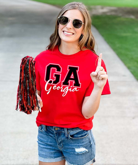 Customized State Initials Football Graphic Tee Shirt