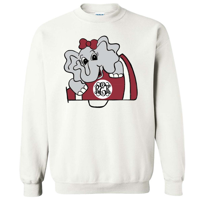 Girls Monogrammed Elephant Sweatshirt