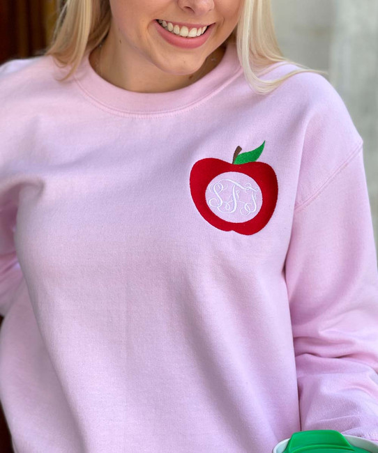 Monogrammed Embroidered Apple Sweatshirt