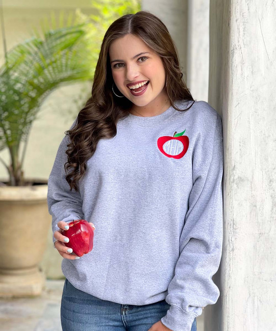 Monogrammed Embroidered Apple Sweatshirt