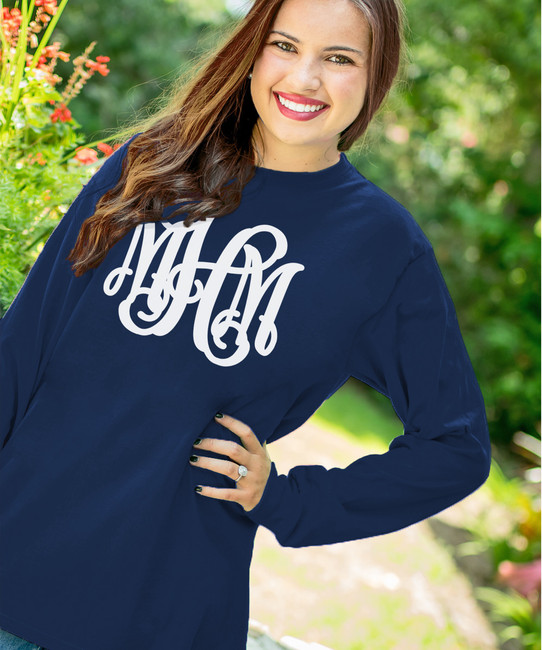 Monogrammed Long Sleeve Tee Shirt