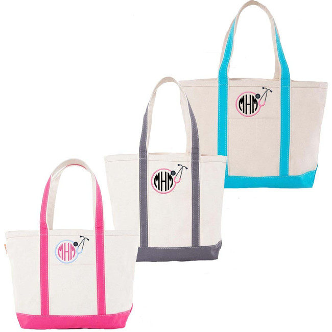 Born To Be Sassy Stethoscope Canvas Tote - Thumbnail 3