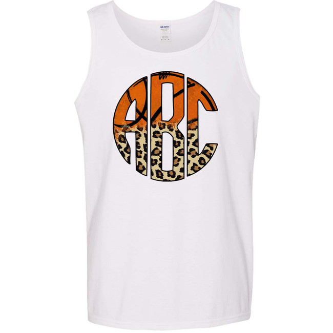  Monogrammed Leopard Basketball Graphic Tee Shirt 