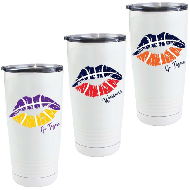 Customizable Basketball Lips Stainless Steel Tumbler