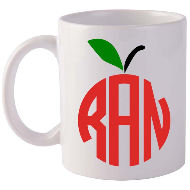 Monogrammed Apple Coffee Mug