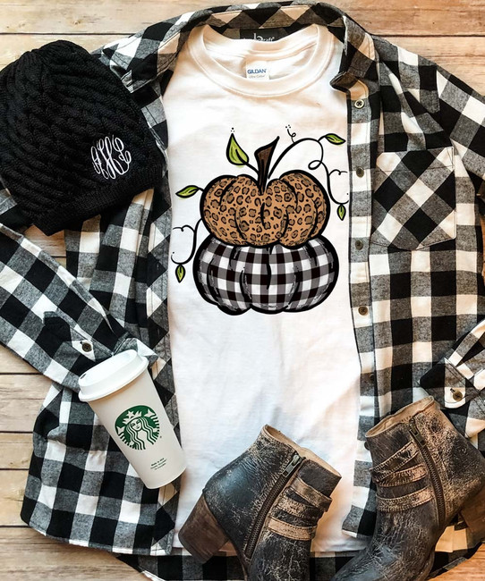 Born to Be Sassy Plaid Pumpkin Shirt