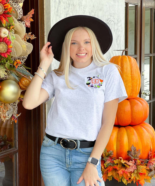 Monogrammed Embroidered Halloween Frame Shirt