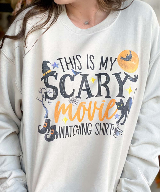 This Is My Scary Movie Watching Shirt Graphic Tee Shirt