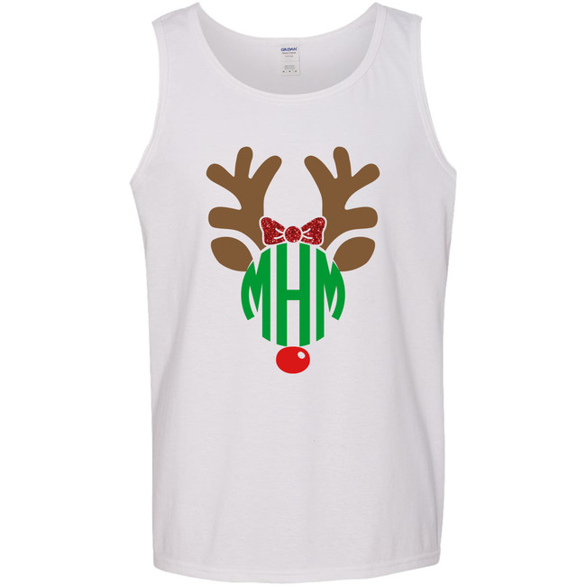 Personalized Reindeer With Bow Graphic Tee