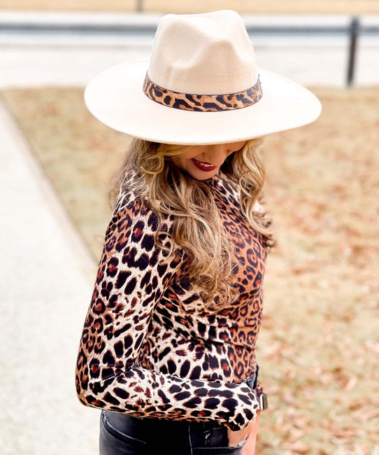 Totally Wild Animal Print Strap Panama Hat