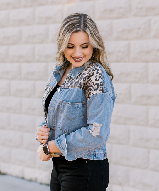 Wild Days Leopard Denim Jacket