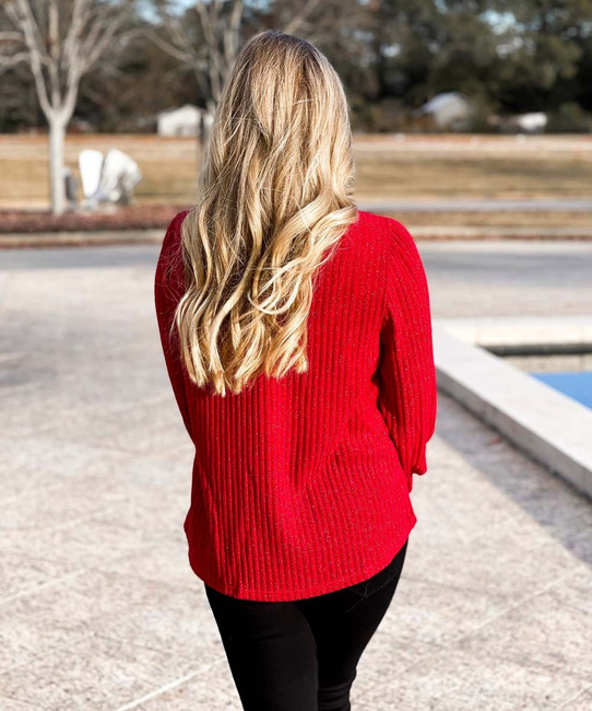 Puff Knit Sleeve Top