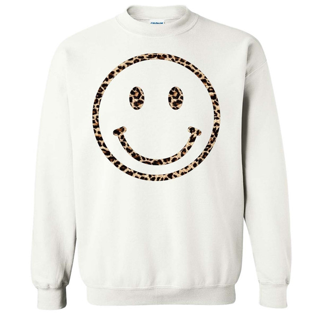 Leopard Smiley Face Graphic Shirt