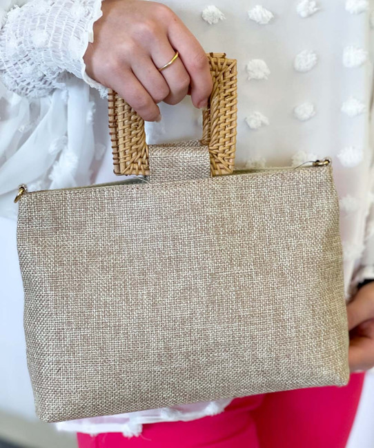 Dont Forget Me Linen Square Bag